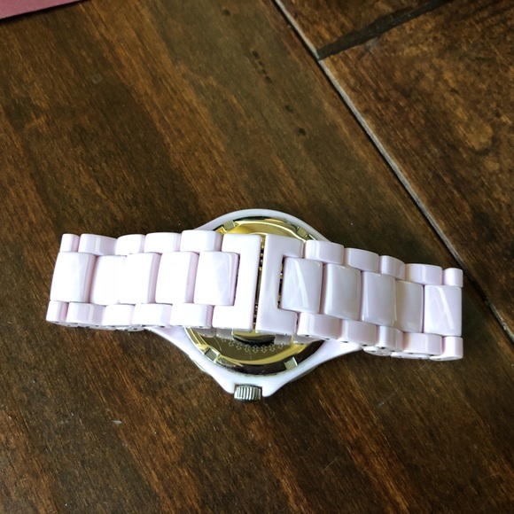 Burgi Diamond Ceramic Mother of Pearl Watch - Picture 6 of 8